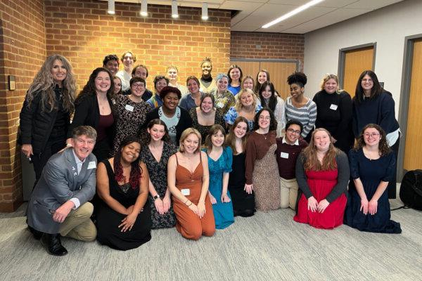 Voice students and faculty pose for a group photo at Virginia chapter of the NATS competition